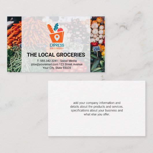 Carte De Visite Livraison Express | Logo du transporteur (Devant / Derrière)