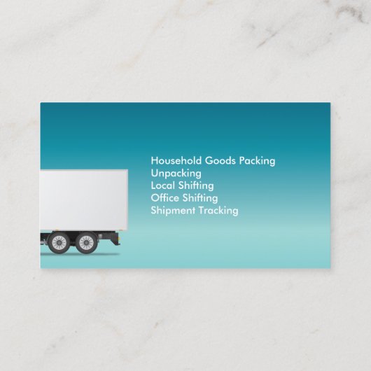 Carte De Visite Livraison professionnelle du camion mobile (Dos)