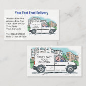 Carte De Visite Livraison rapide avec nom sur la société Van (Devant / Derrière)