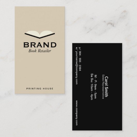 Carte De Visite Livre (Devant / Derrière)