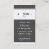 Carte De Visite Livre blanc de frontière gris-foncé de (Dos)