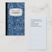 Carte De Visite livre bleu de composition (Devant / Derrière)