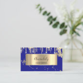 Carte De Visite Livre bleu de marbre royal de luxe professionnel (Debout devant)