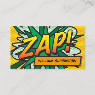Carte De Visite Livre de bande dessinée Pop Art personnalisé ZAP