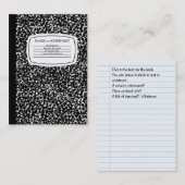 Carte De Visite livre de composition (Devant / Derrière)