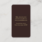 Carte De Visite Livre de professionnel de logo de stylo d'or (Dos)