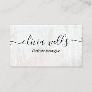 Carte De Visite Livre manuscrit en bois blanc Réseaux sociaux Bass