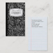 Carte De Visite livre noir et blanc de composition (Devant / Derrière)