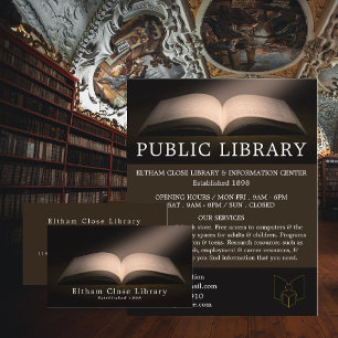 Carte De Visite Livre ouvert, Bibliothécaire, Bibliothèque
