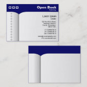 Carte De Visite Livre ouvert - Bleu foncé 000066 (Devant / Derrière)