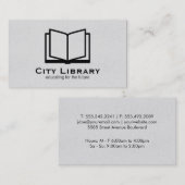 Carte De Visite Livre ouvert (texture grise) (Devant / Derrière)