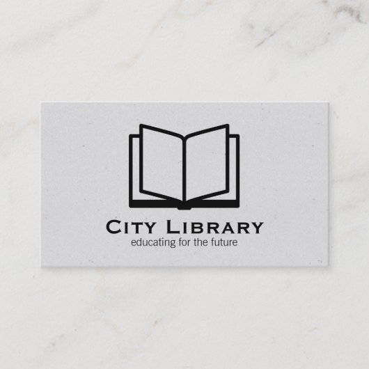 Carte De Visite Livre ouvert (texture grise) (Devant)