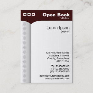 Carte De Visite Livre ouvert (Vertical) - Marron foncé 330000
