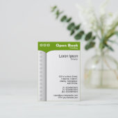 Carte De Visite Livre ouvert (vertical) - Vert (Debout devant)