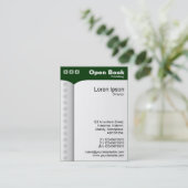 Carte De Visite Livre ouvert (vertical) - Vert foncé 003300 (Debout devant)