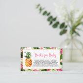 Carte De Visite Livres de Baby shower à ananas vertes pour bébé (Debout devant)
