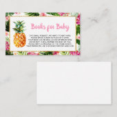 Carte De Visite Livres de Baby shower à ananas vertes pour bébé (Devant / Derrière)