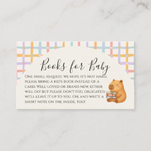 Carte De Visite Livres de capybaras aquarelle mignons pour Baby Sh
