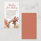 Carte De Visite Livres de Giraffe Boho pour Baby Card (Devant / Derrière)