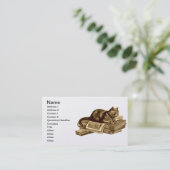 Carte De Visite Livres de lecture de chat de Kitty de rat de (Debout devant)