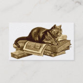 Carte De Visite Livres de lecture de chat de Kitty de rat de (Dos)