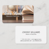 Carte De Visite Livres ouverts | Éducation (Devant / Derrière)