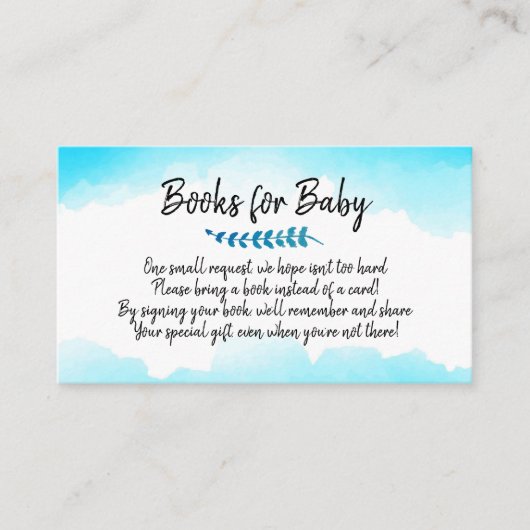 Carte De Visite Livres Pour Bébé Livre Demande Baby shower Invitat (Devant)