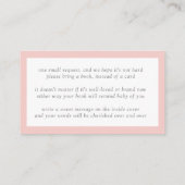 Carte De Visite Livres pour bébé rose Baby shower floral Boîtier (Dos)