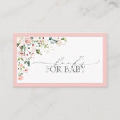Carte De Visite Livres pour bébé rose Baby shower floral Boîtier (Devant)