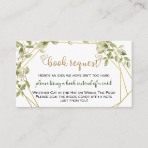 Carte De Visite Livres Verdure Minimaliste Gold Frame Pour Bébé