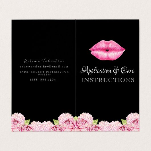 Carte De Visite Livret d'instructions d'application de Lipsense (Extérieur déplié)
