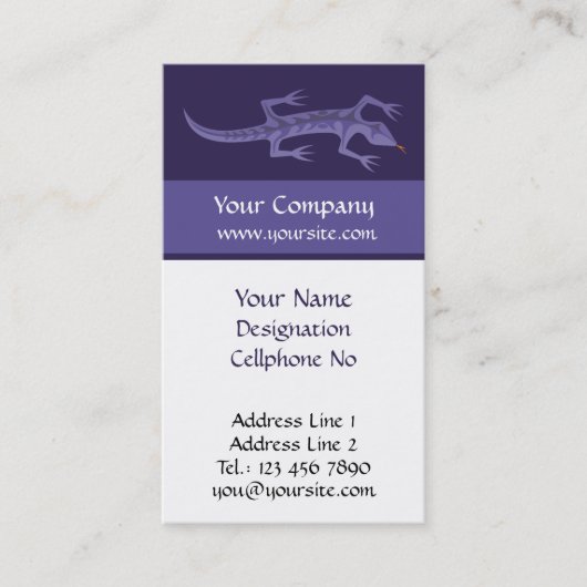 Carte De Visite Lizard Mauve (Devant)