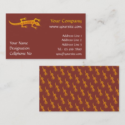 Carte De Visite Lizard tribal Orange (Devant / Derrière)