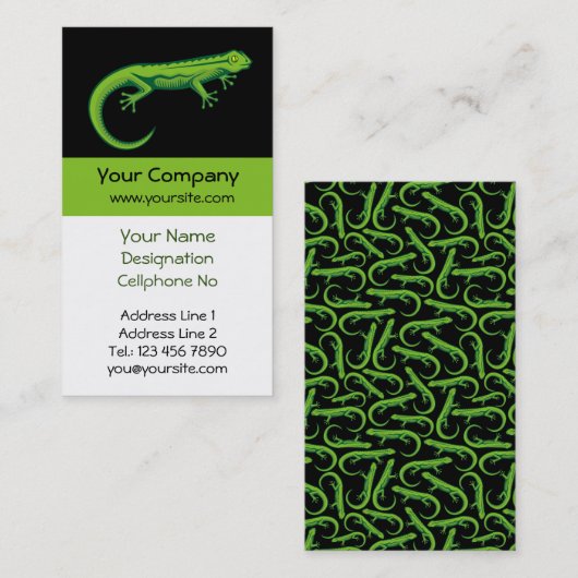 Carte De Visite Lizard vert vertical (Devant / Derrière)