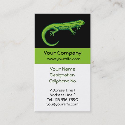 Carte De Visite Lizard vert vertical (Devant)