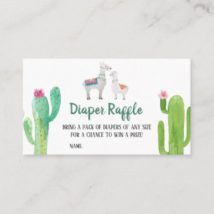 Carte De Visite Llama Baby shower Déchets Raffle