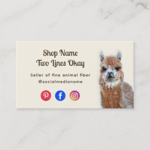 Carte De Visite Llama Entreprise en ligne Tricot de fibre