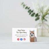 Carte De Visite Llama Online Business Fiber Knitting (Debout devant)