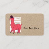 Carte De Visite Llama rose (Dos)