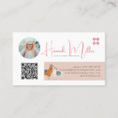 Carte De Visite Llamas Mignons Modernes | Code QR Photo (Dos)