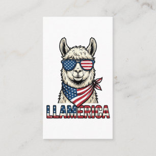 Carte De Visite Llamerica Lama Patriotique Design Vector Vintage_1