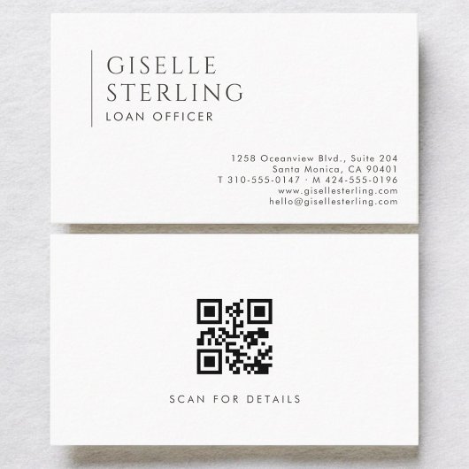 Carte De Visite Loan Officer Modern Professional QR Code