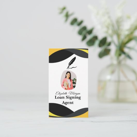 Carte De Visite Loan Signing Agent Business Card with QR Code  (Debout devant)