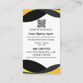 Carte De Visite Loan Signing Agent Business Card with QR Code  (Dos)