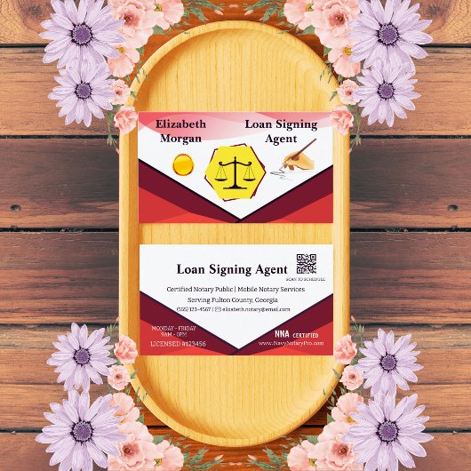 Carte De Visite Loan Signing Agent Notary Card with QR Code 