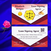 Carte De Visite Loan Signing Agent Notary Card with QR Code 