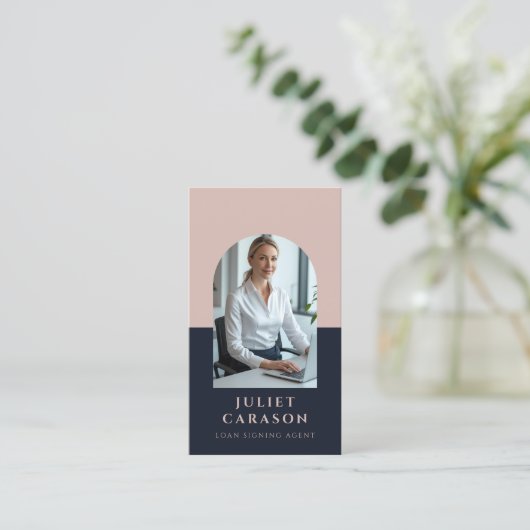 Carte De Visite Loan signing agent notary public arch photo (Debout devant)