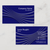 Carte De Visite L'obscurité courbe 3d - bleu-foncé (Devant / Derrière)