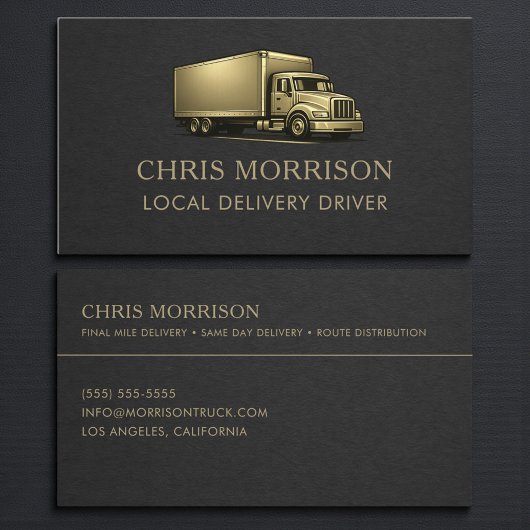 Carte De Visite Local Delivery Driver Professional