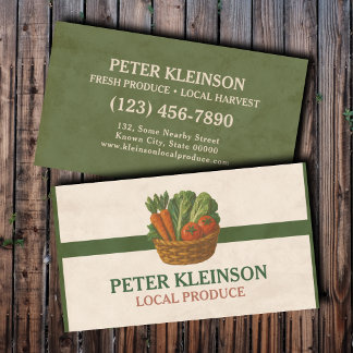 Carte De Visite Local Produce Organic Farm Fresh